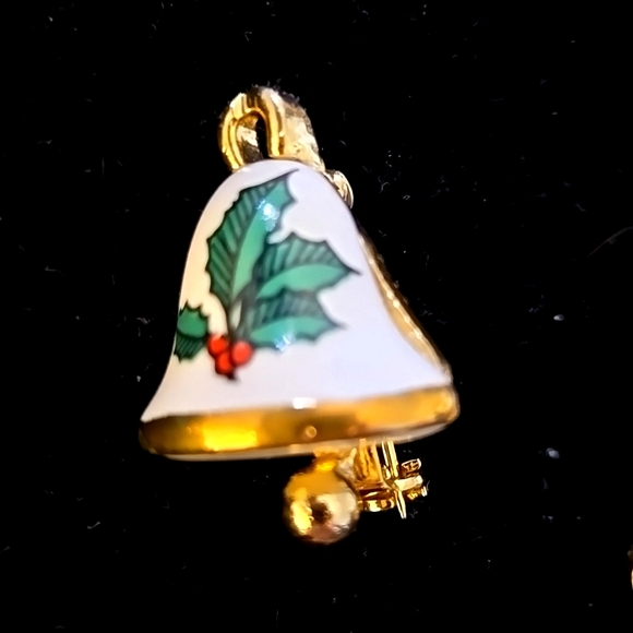 Festive Christmas Tree and Bell Brooch Set - Picture 5 of 8